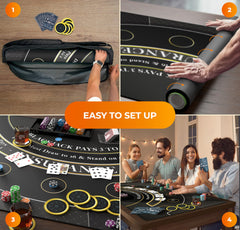 Newverest Blackjack Mat includes coasters and reference cards for quick play