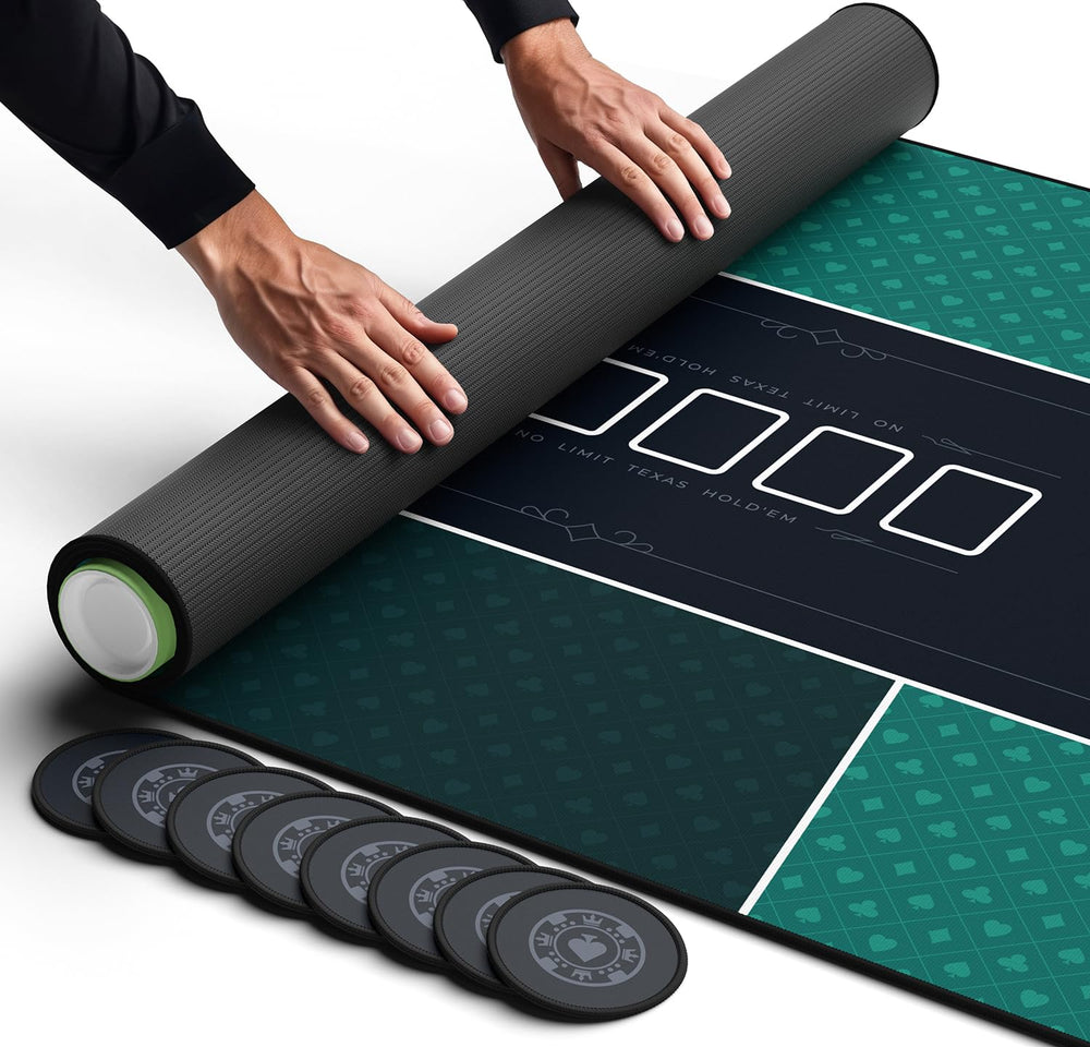Newverest poker table top on a 6ft table offers a stable, casino-style playing surface.