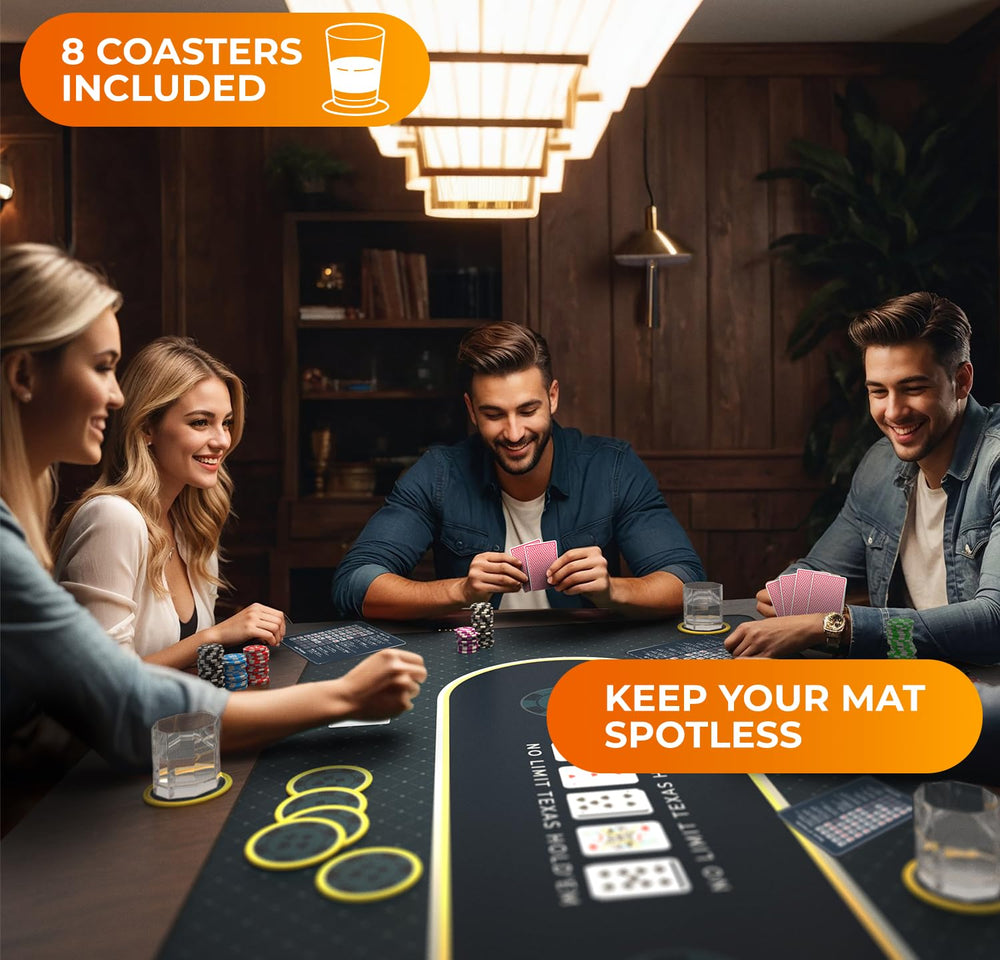 Newverest poker table top coasters protect surfaces during games