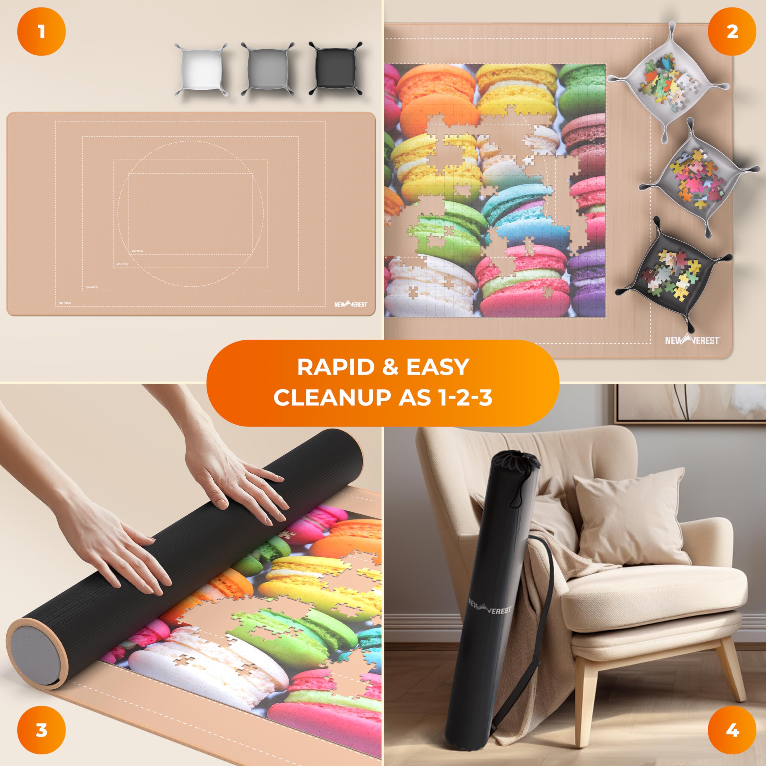 Newverest sorting trays in calming hues reduce distraction during sorting.