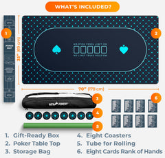 Newverest 70x35 size fits up to 10 players.