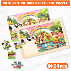 Nexority wooden puzzles with colorful pieces to enhance fine motor skills