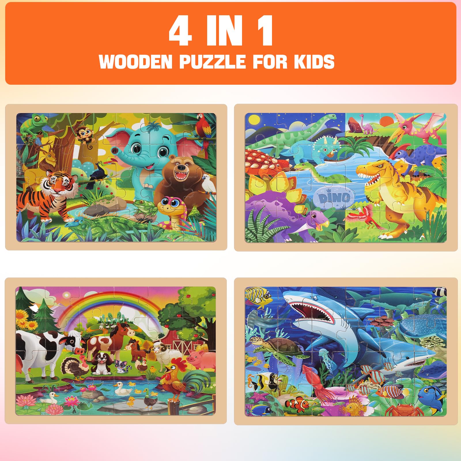 Nexority wooden puzzles with thick pieces fit small hands safely