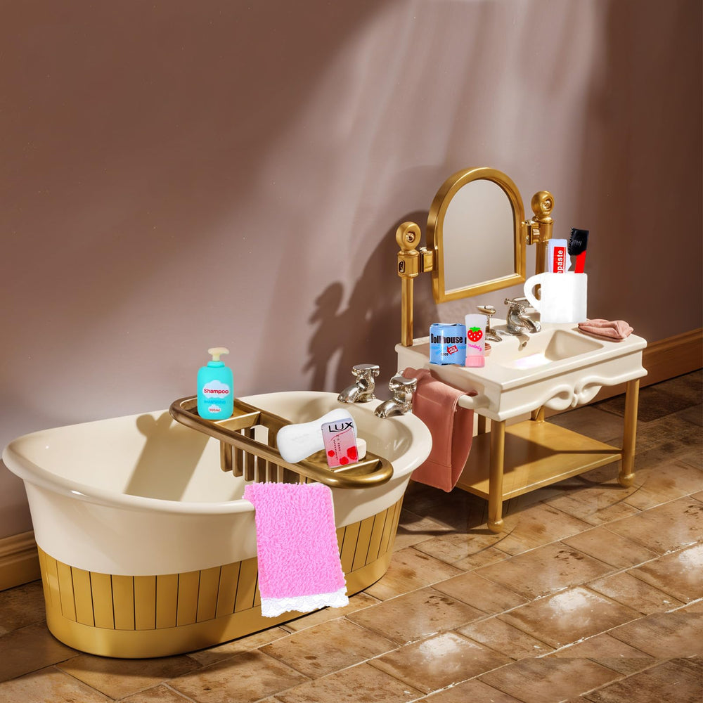Neyauo soap detail enriches realistic mini bath surfaces.
