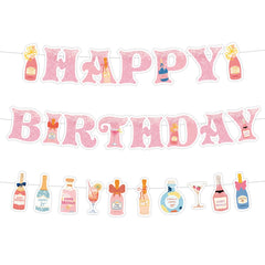 Neyeidru 21st birthday banner in pink letters for a stylish photo backdrop.