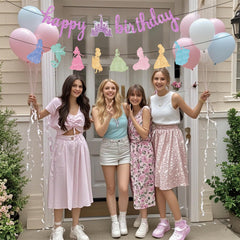 Neyeidru birthday party decor for princess themes and photos.
