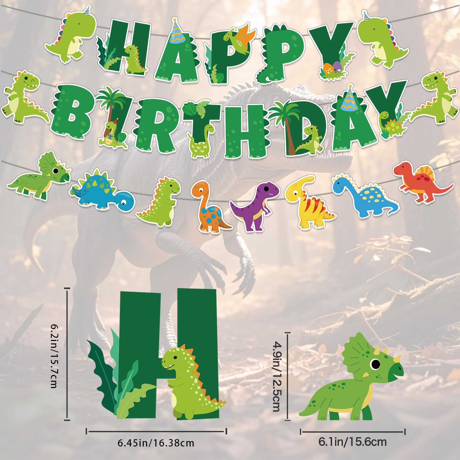 Neyeidru dinosaur bunting pre-strung simplifies party decoration for quick setup.