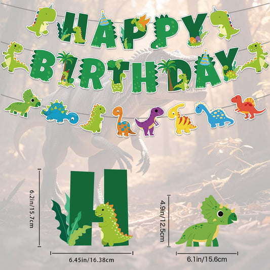 Neyeidru dinosaur bunting pre-strung simplifies party decoration for quick setup.