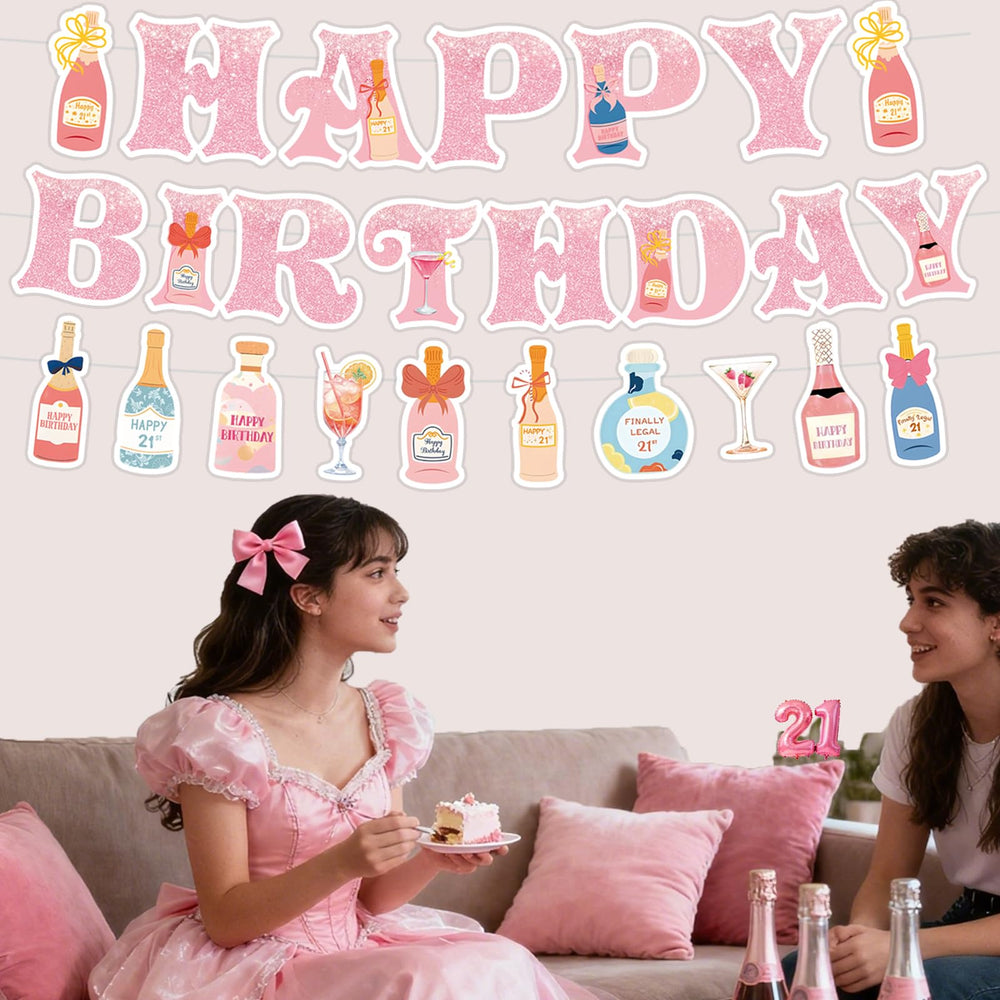 Neyeidru drink-themed 21st birthday decor sparks conversation and photo memories.