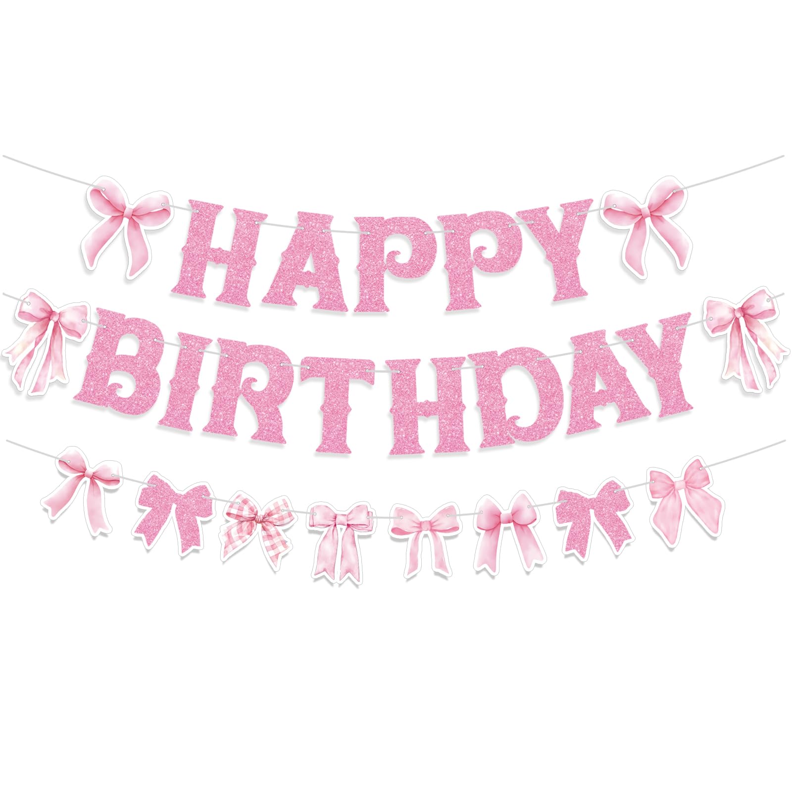 Neyeidru pink bow banner close-up showing reusable premium cardboard.