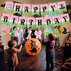 Neyeidru Pink and green banner with crown and castle accents