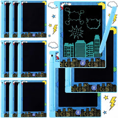 Nezyo 12-pack comics party favors front view—portable LCD doodle boards for quiet on-the-go fun.