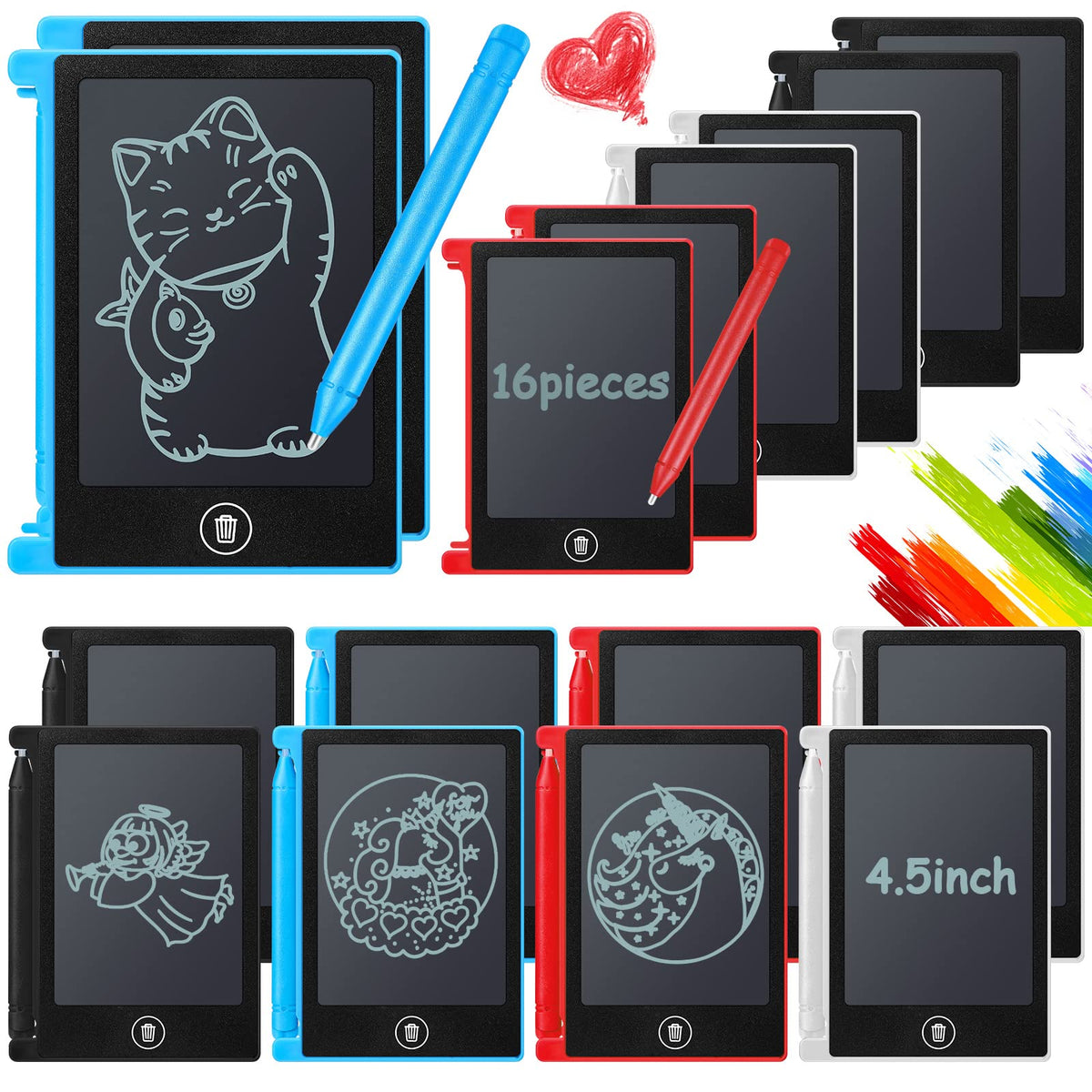Nezyo 16-piece mini LCD tablet set for kids