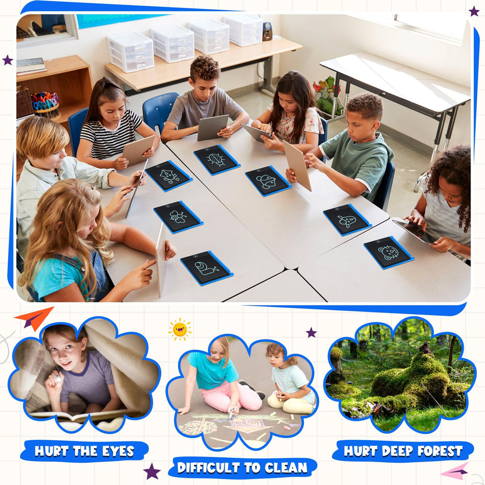 Nezyo reusable doodle board with safe battery screw-access feature