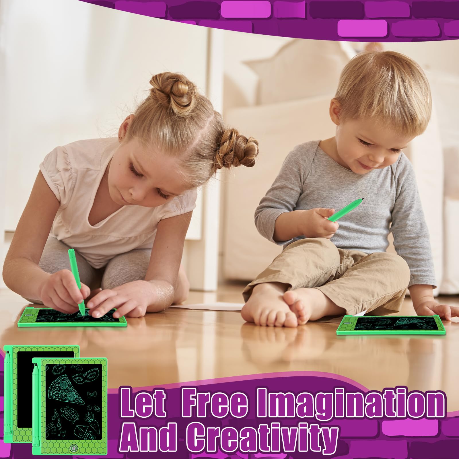 Nezyo 6-pack turtles LCD tablets are durable and ideal as party favors.