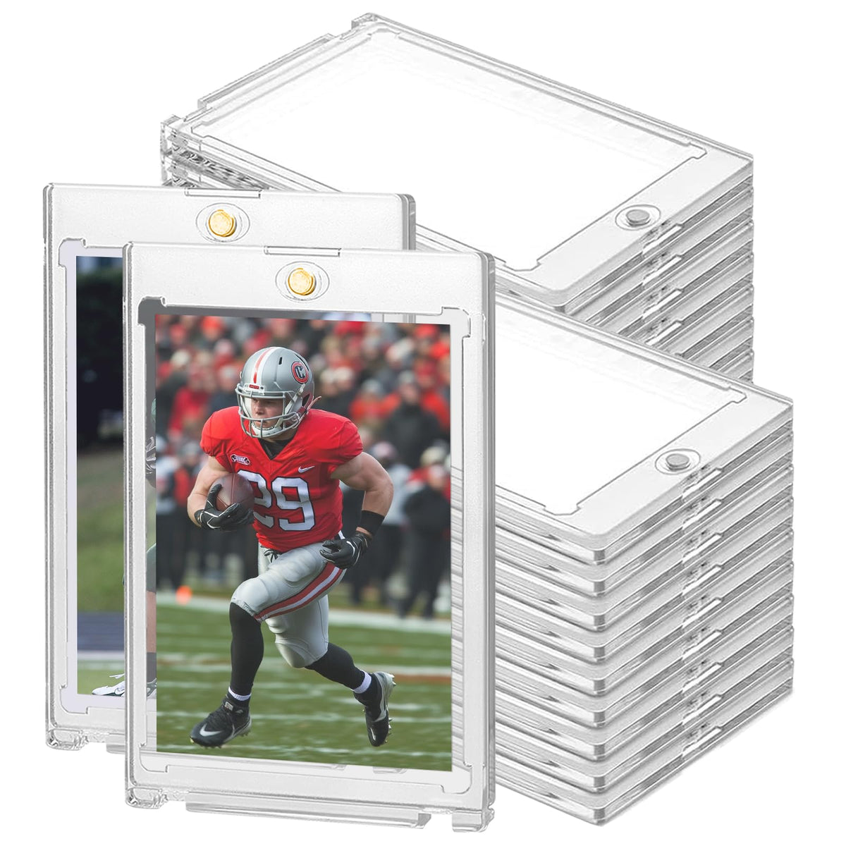 Ngdiluxury 130pt magnetic card holder pack offers crystal-clear visibility for trading cards.
