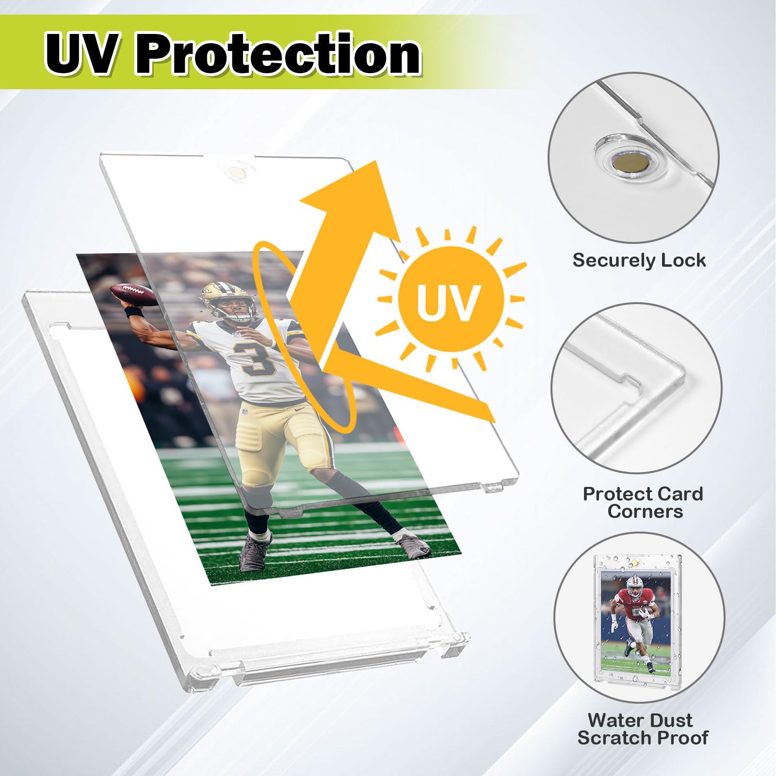 Ngdiluxury diamond-cut corners safeguard card edges and preserve shape.