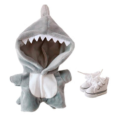niannyyhouse Shark Clothes 20cm doll onesies gray for cozy playtime
