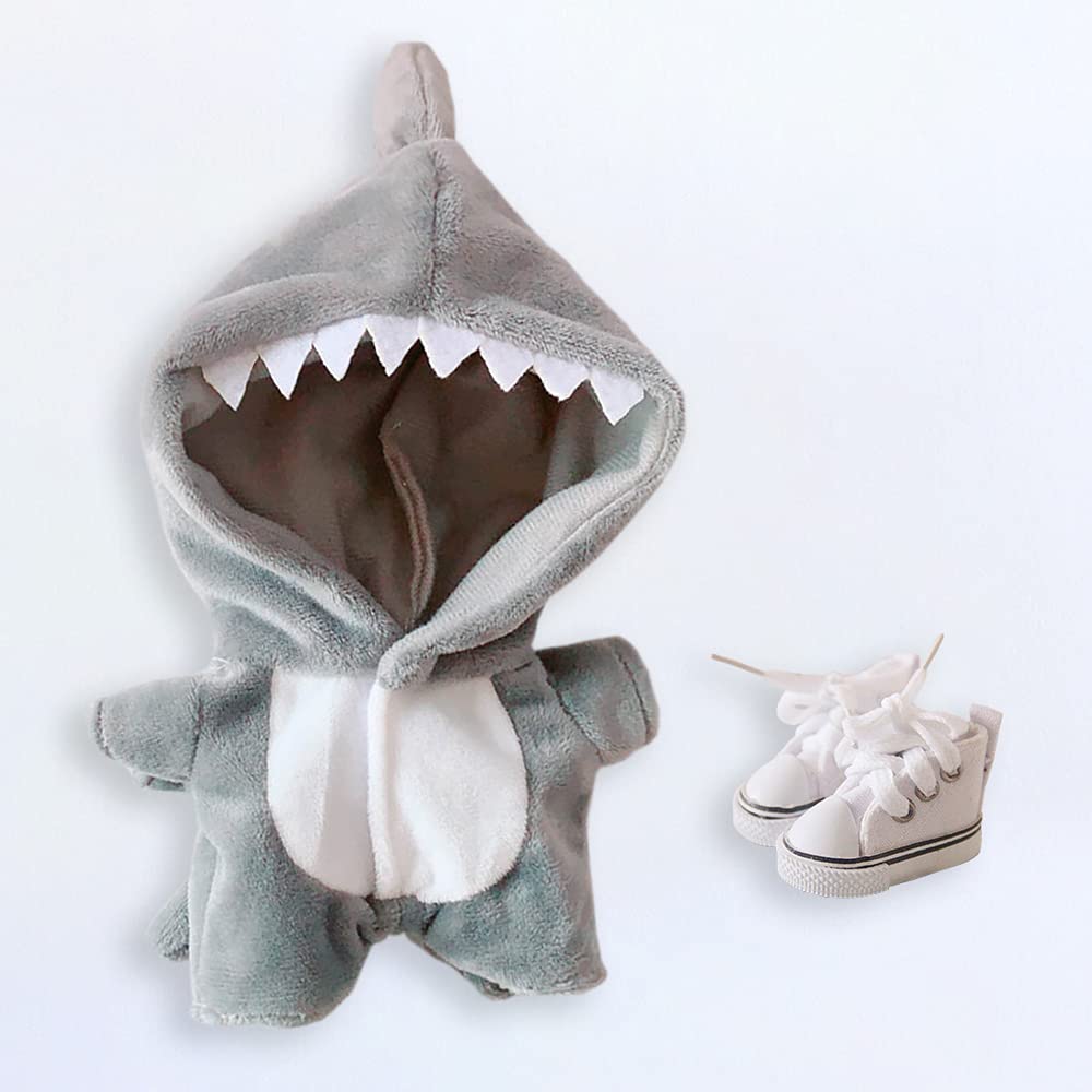 niannyyhouse Shark Clothes gray color variation for 20cm doll