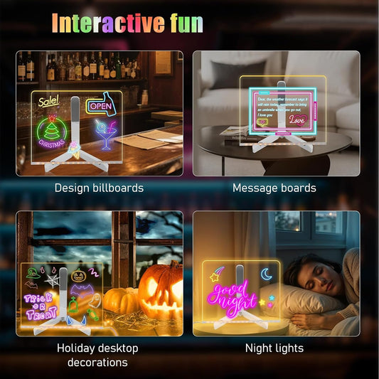 Niaoyun LED note board with tripod stand stays steady for easy viewing.