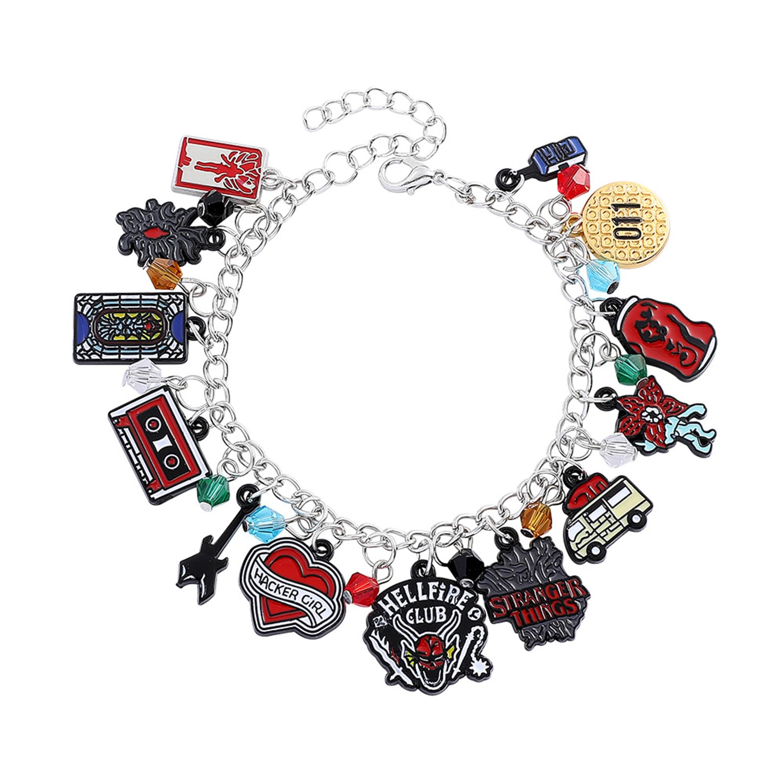 Niarezom Stranger TV Bracelets pendant detail highlights movie-inspired charms with crisp textures.