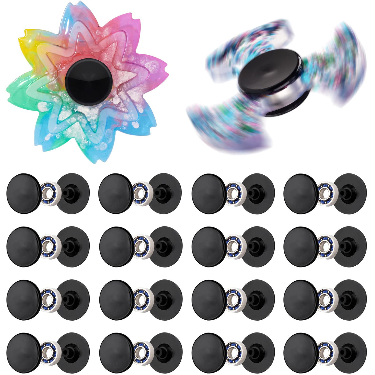 NiArt 16-pack bearings with blue seals enable smooth, high-speed spins.
