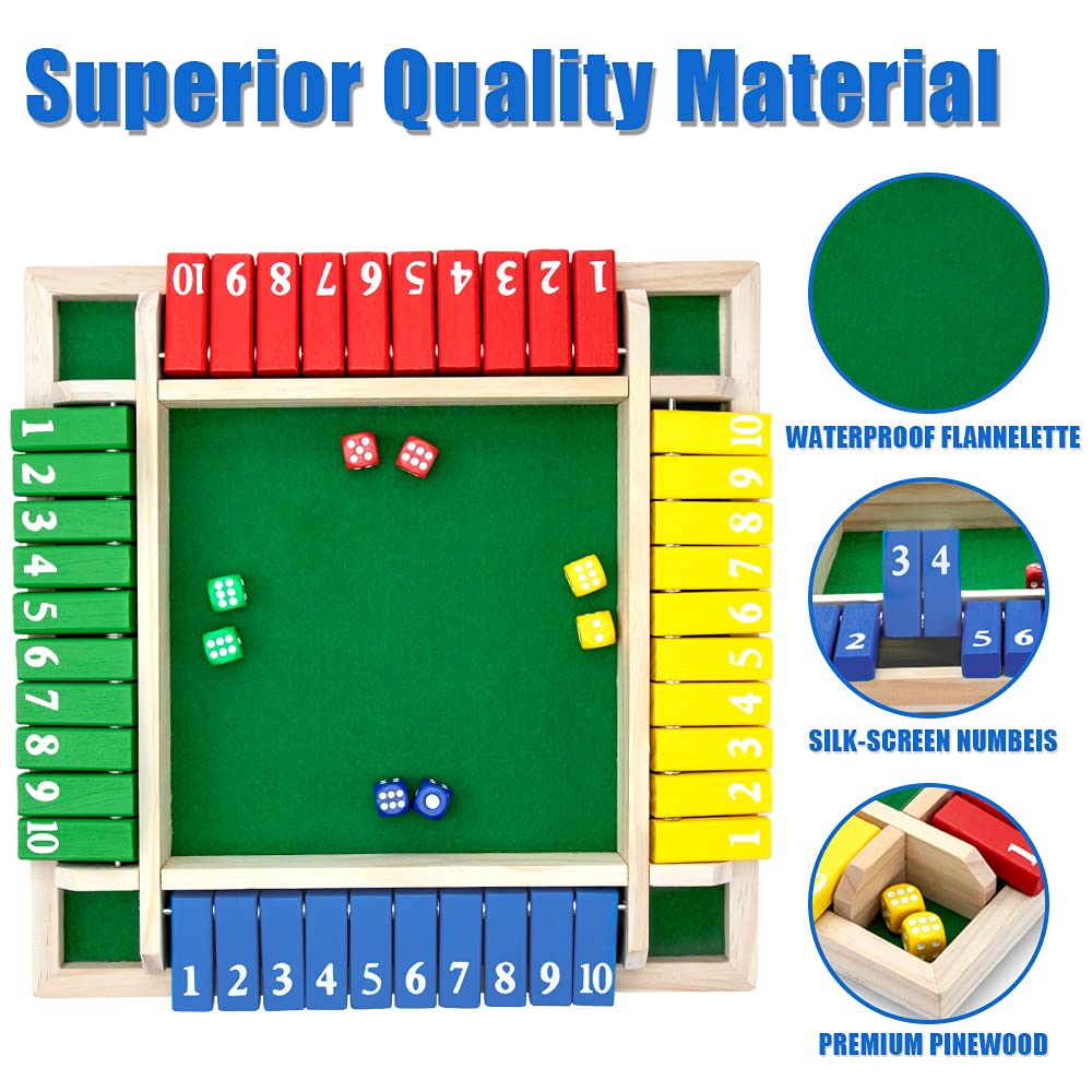 Nicecho Shut The Box felt surface reduces noise during play