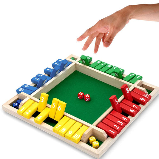 Nicecho Shut The Box game on a wooden table for family fun and brain-teasing play