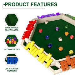 Nicecho Shut The Box tabletop game ready on a table for group play.