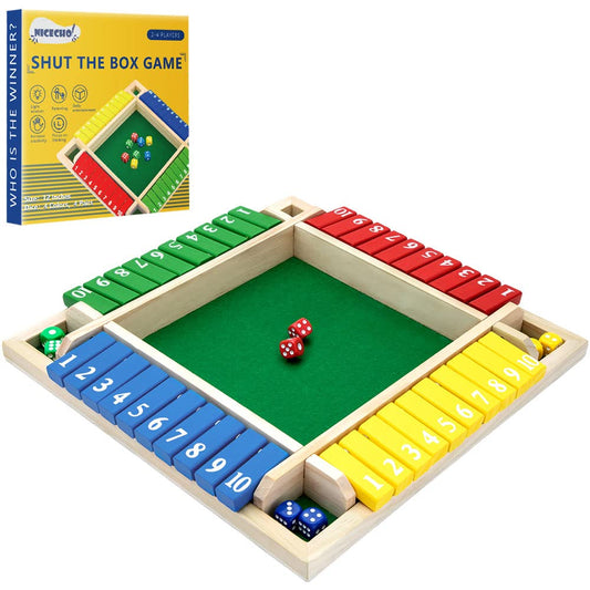 Nicecho Shut The Box wooden 12-inch board for family game night