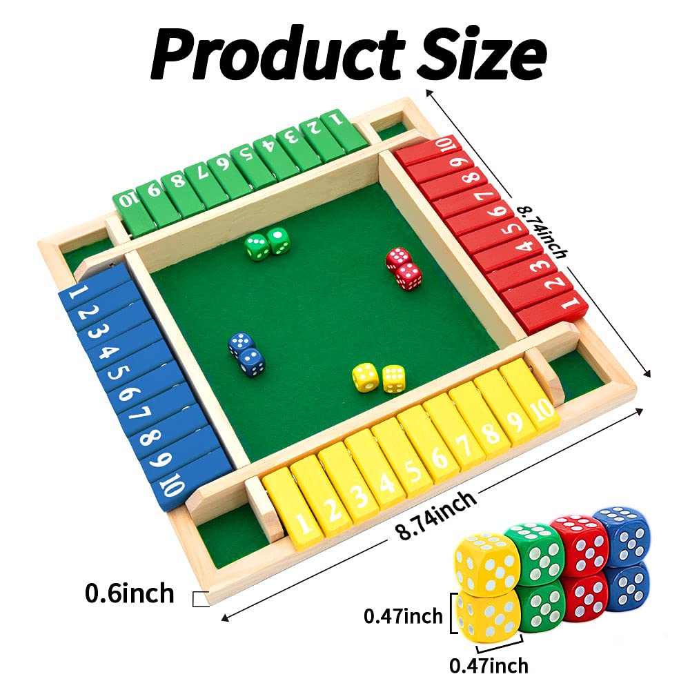 Nicecho Shut The Box wooden board close-up showing durable pinewood craftsmanship