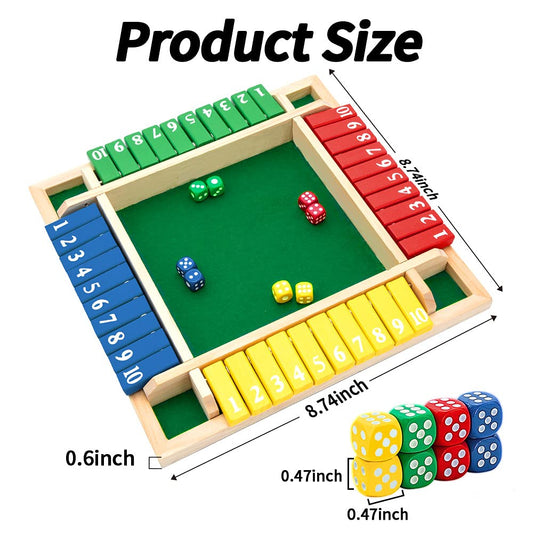 Nicecho Shut The Box wooden board close-up showing durable pinewood craftsmanship