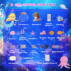 Nicella Ocean-Themed Decor Kit completes the DIY mermaid garden setup.
