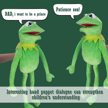 NICERINC Kermit Frog Puppet stands about 60 cm tall for kid-friendly posing.