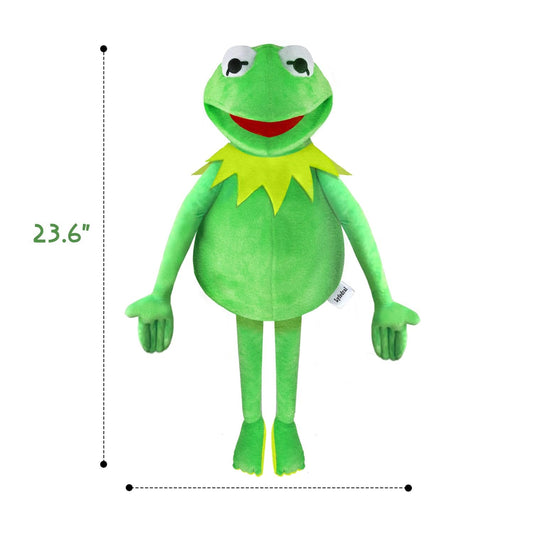NICERINC Kermit Frog Puppet soft polyester fabric for cuddling and pretend play.