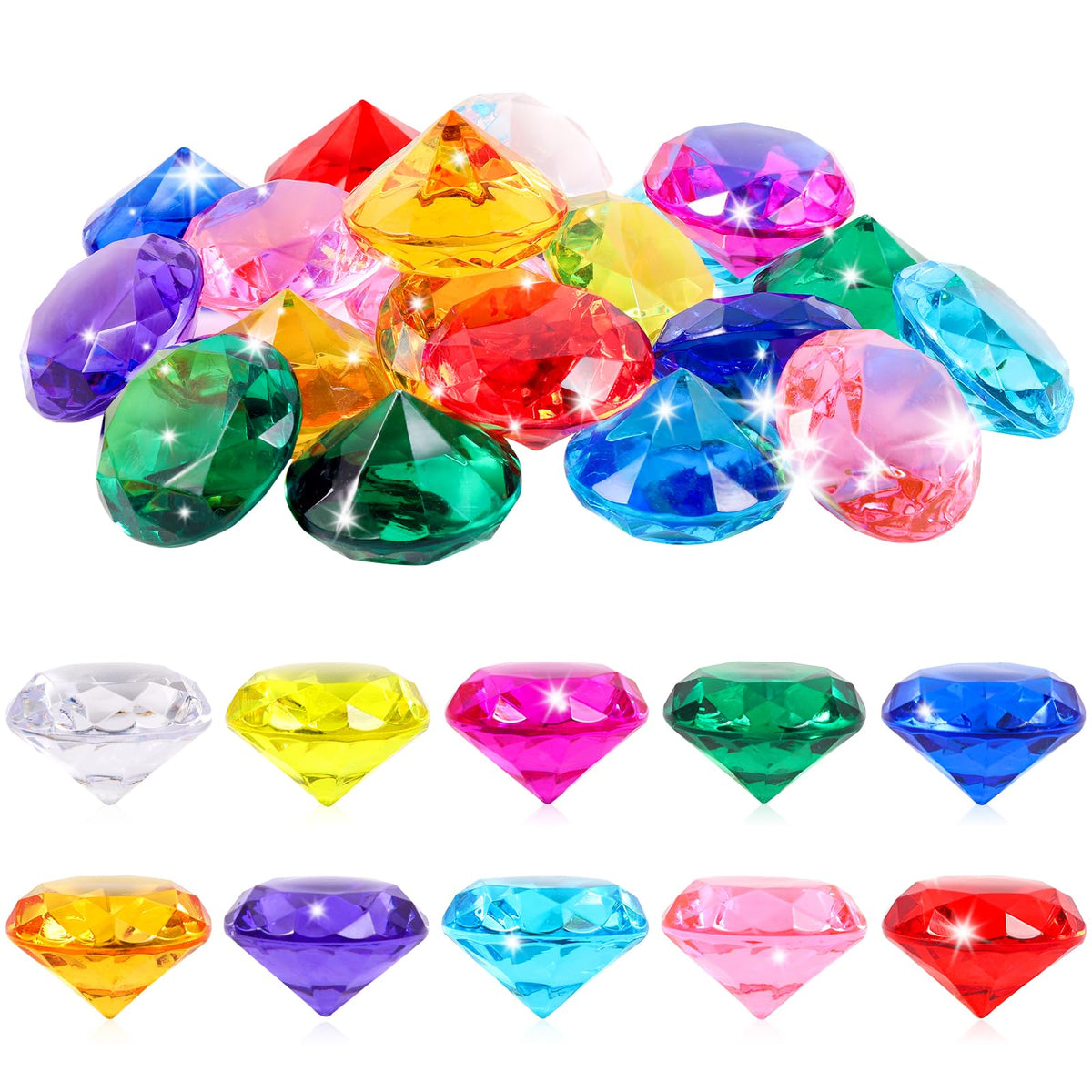 Niceup 26pcs big diving gems red – vibrant Easter egg filler and party decor