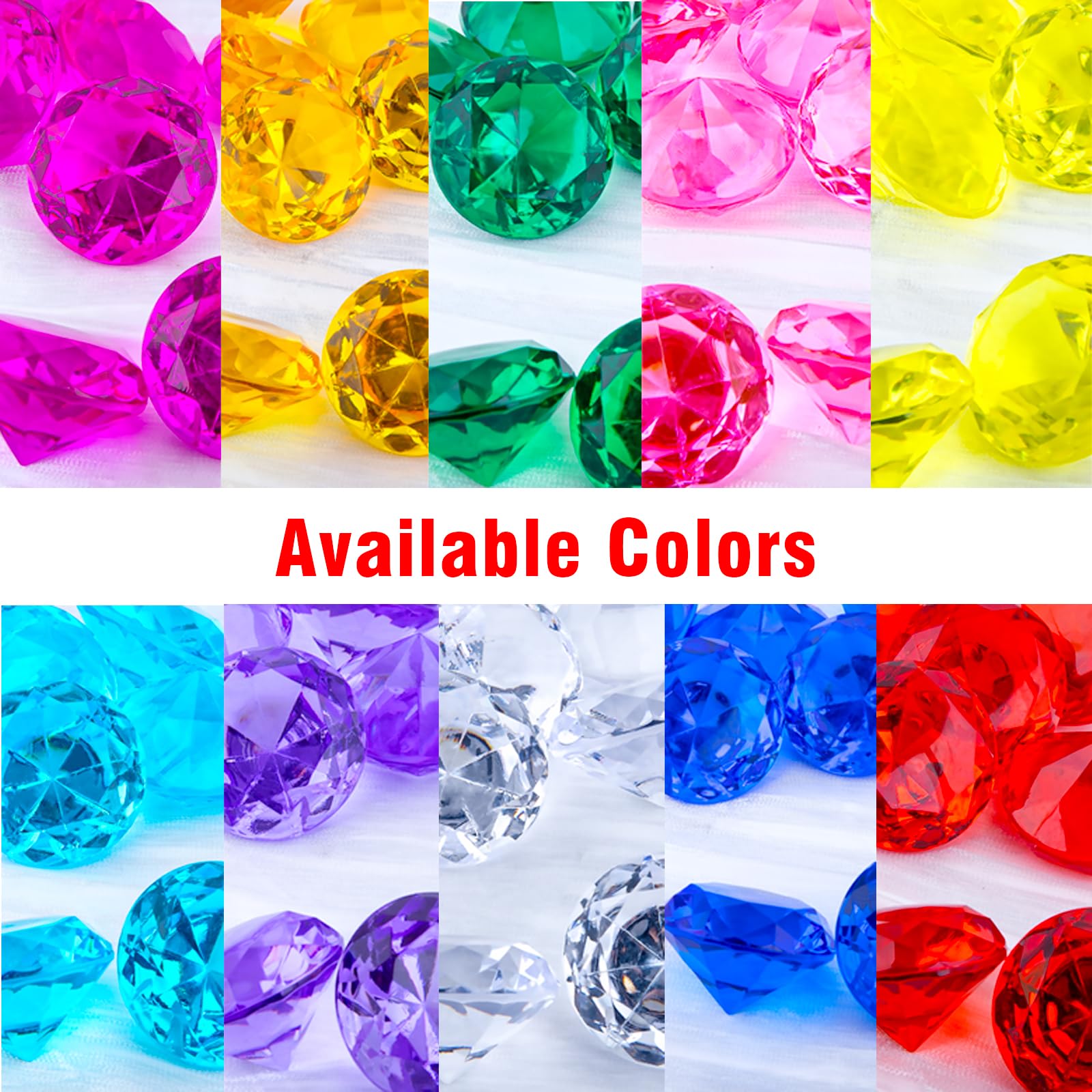Niceup kid-safe acrylic gems, durable and non-toxic for crafts and games.