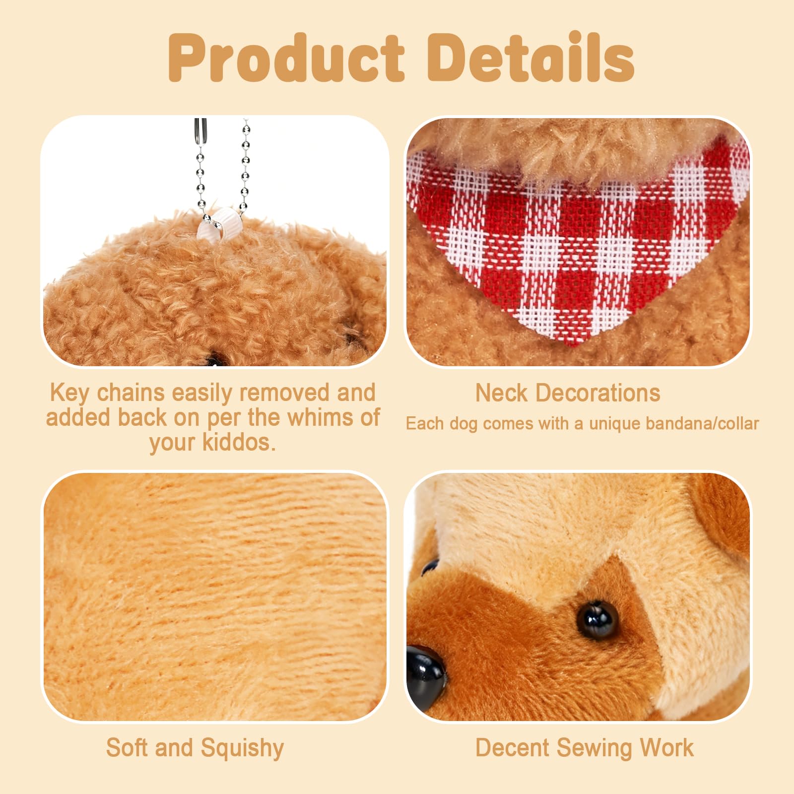 Niceup palm-size plush puppies ideal for little hands at about four inches tall.