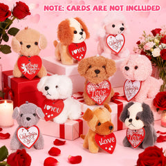 Niceup diverse puppy plush lineup showing seven breeds for classroom rewards.