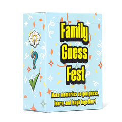 Niche Nation Games Family Guess Fest box front ready for family game night.