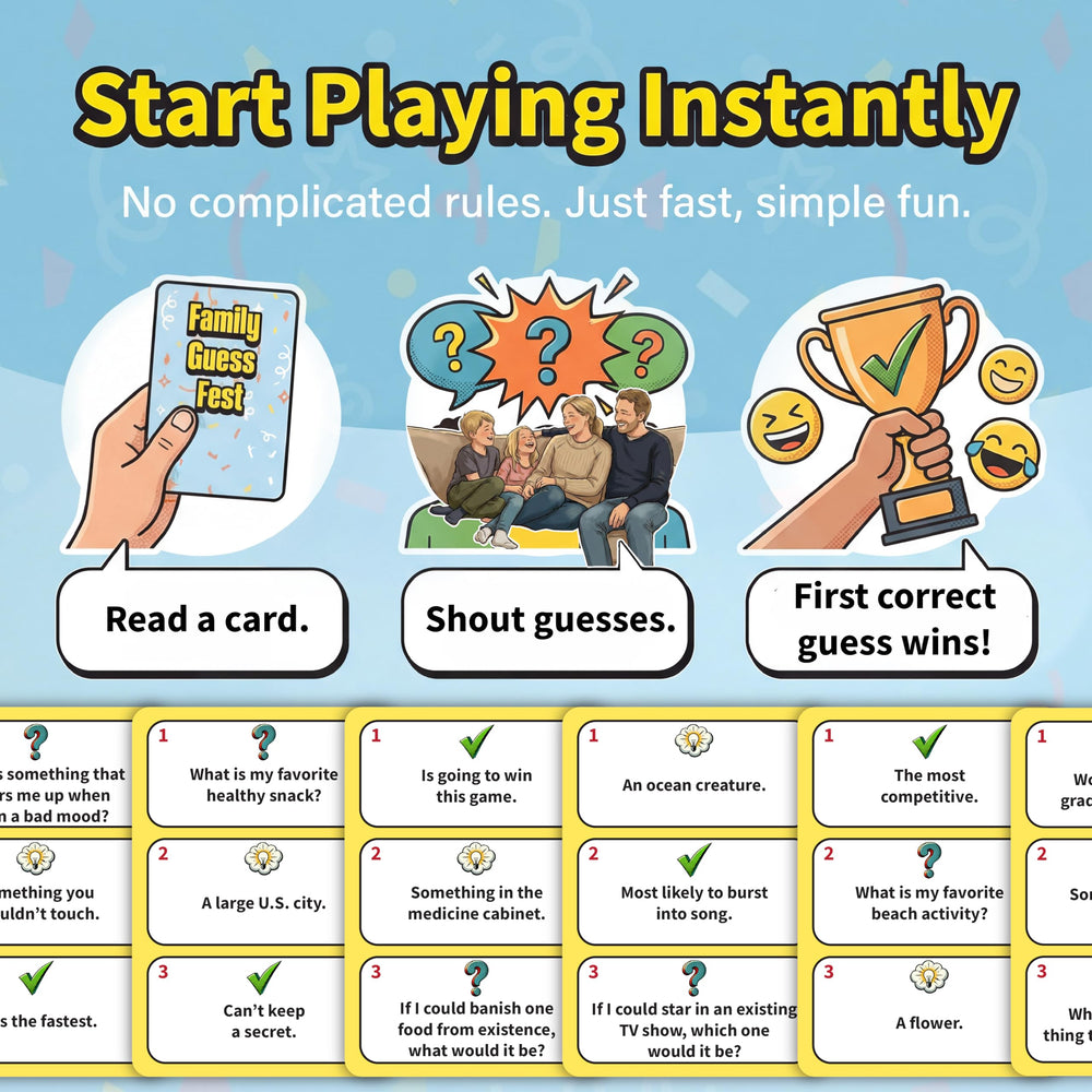 Niche Nation Games Family Guess Fest cards and prompts spark conversation.