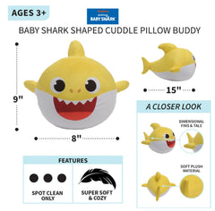 Nickelodeon Baby Shark pillow back view showing vibrant character details