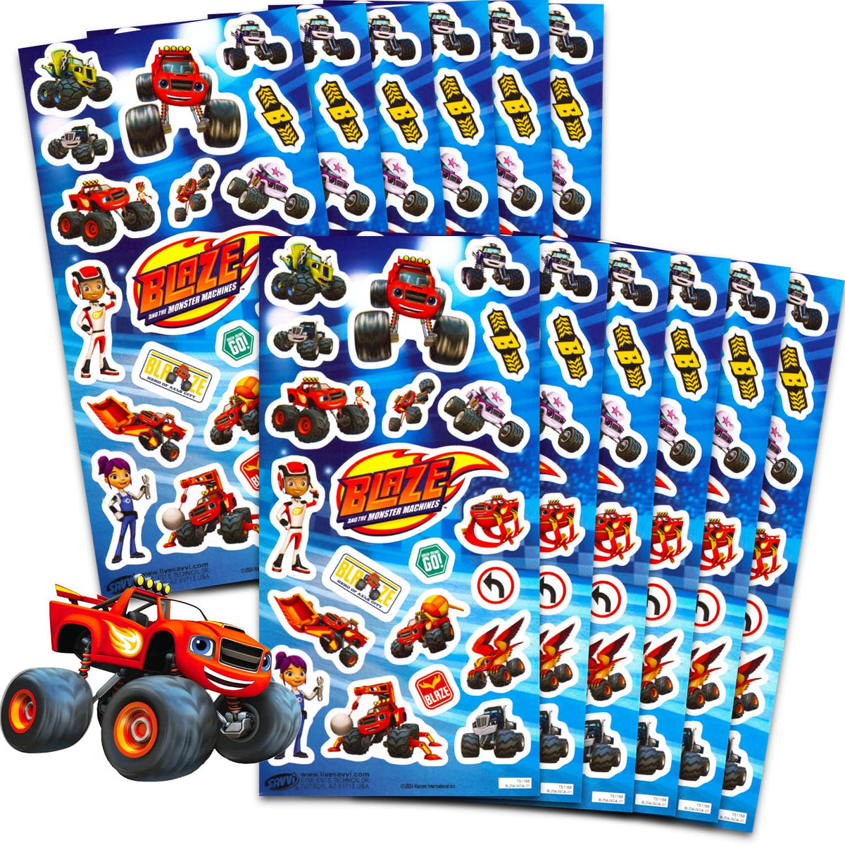 Nickelodeon Blaze sticker sheet – bright colors for party favors and crafts