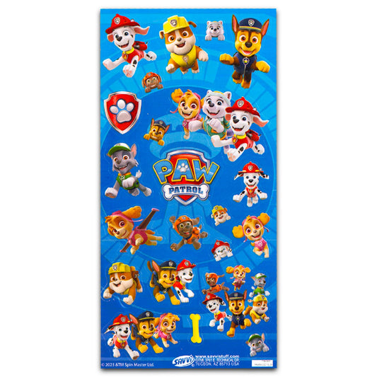 Nickelodeon Paw Patrol sticker sheet with Rubble and Marshall for goody bags and crafts