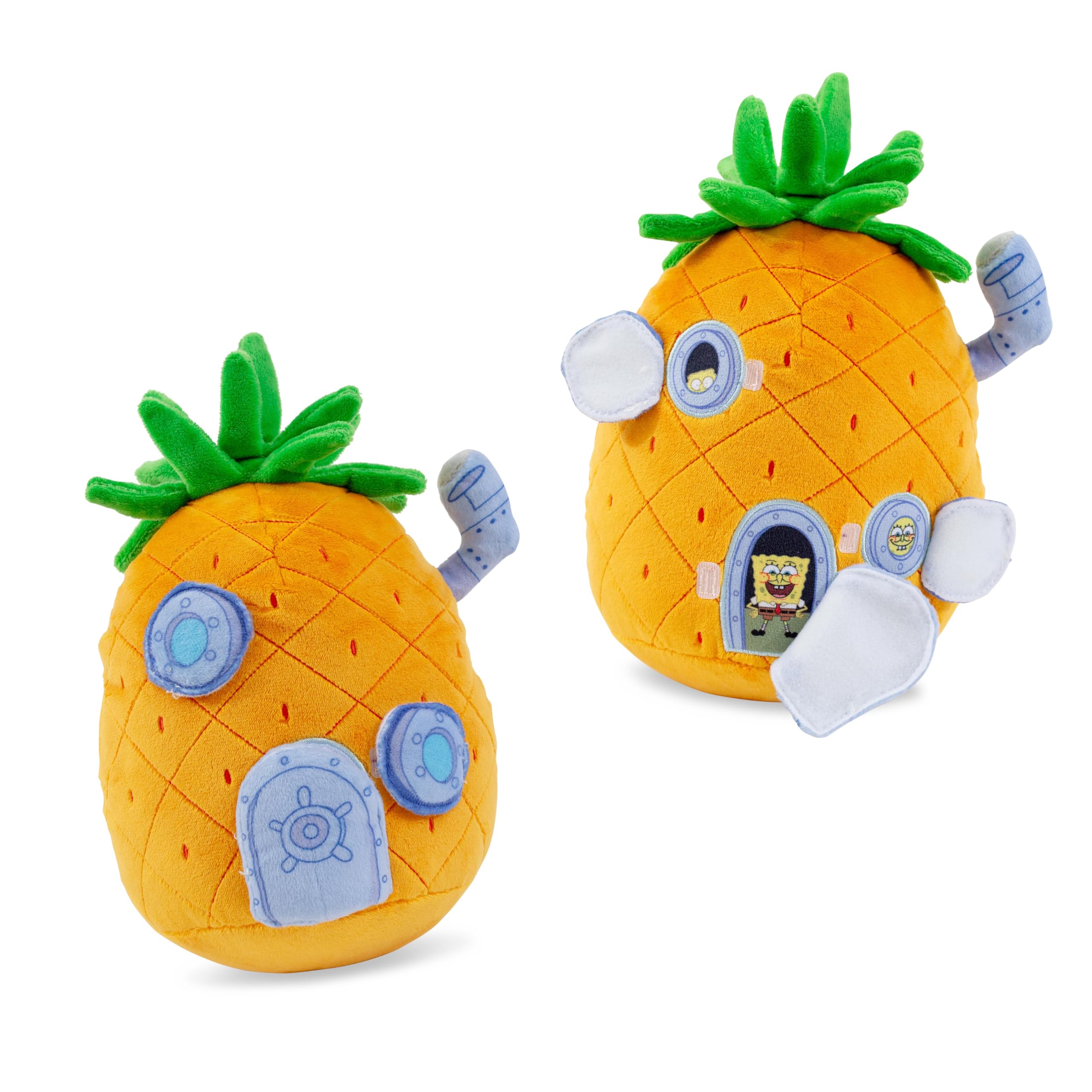 Nickelodeon SpongeBob pineapple house plush, front view, soft and huggable for kids.
