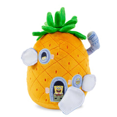 Nickelodeon SpongeBob pineapple house plush, inside detail, evokes underwater Bikini Bottom vibes.