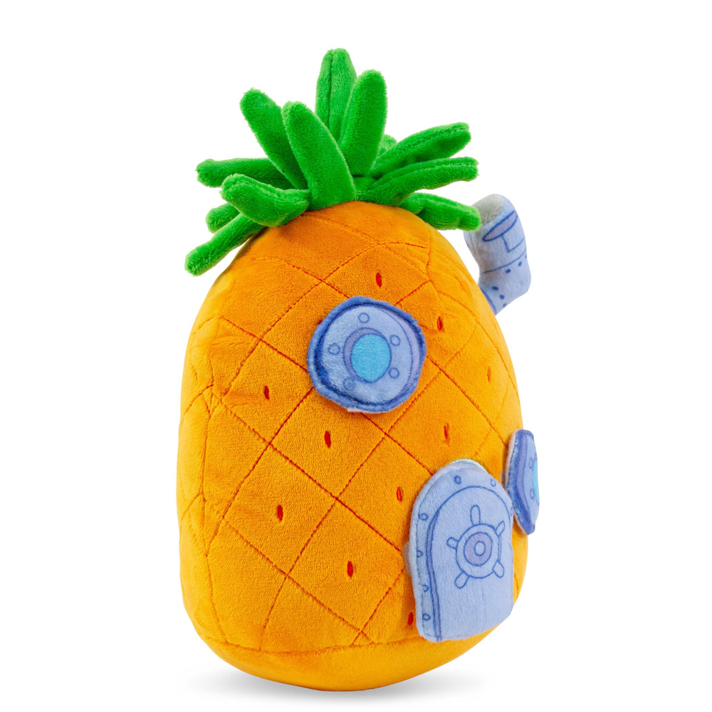 Nickelodeon SpongeBob pineapple house plush, side view, ideal for imaginative play and display.