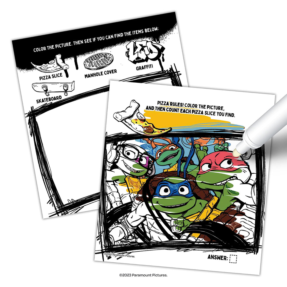 Nickelodeon TMNT Imagine Ink marker reveals colors while staying clean on most surfaces.