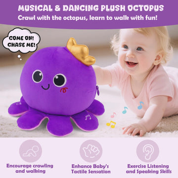 Nicknack octopus belly-time action promotes motion exploration with vibrant colors.