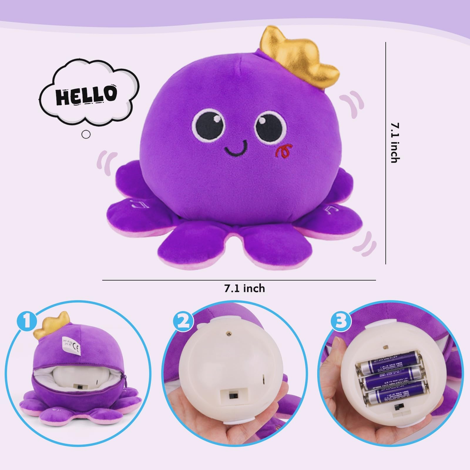 Nicknack octopus dual-mode plush offers play and soothing bedtime moments.